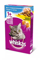 Whiskas сухой корм в форме подушечек c курицей для взрослых стерилизованных кошек и котов от 1 года