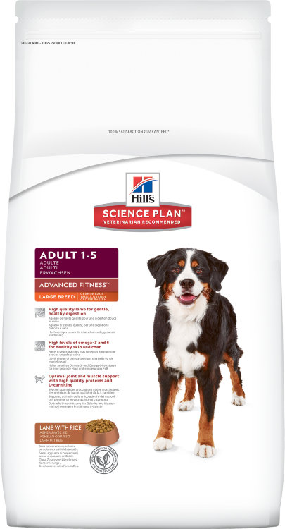 Hill's Science Plan Advanced Fitness корм для собак крупных пород от 1 до 5 лет ягненок с рисом