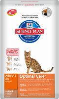 Hill's Science Plan Optimal Care сухой корм для кошек от 1 до 6 лет для повседневного питания с ягненком