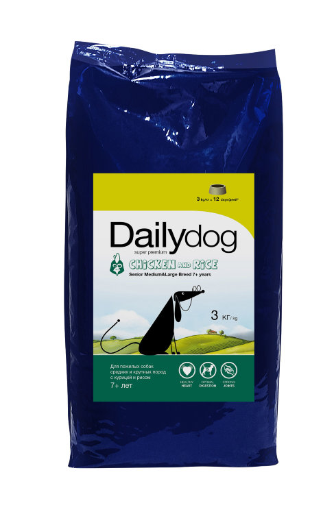 Dailydog Senior Medium Large Breed Chicken Rice для пожилых собак средних и крупных пород с курицей и рисом
