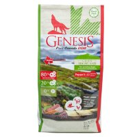 Genesis Pure Canada Green Highland Puppy для щенков, юниоров, беременных и кормящих взрослых собак всех пород с курицей, козой и ягненком - 2,268 кг 
