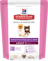 Hills Science Plan Sensitive Skin & Stomach - Small & Miniature сухой корм для собак мелких и миниатюрных пород от 1 до 6 лет для здоровья ЖКТ, кожи и шерсти с курицей