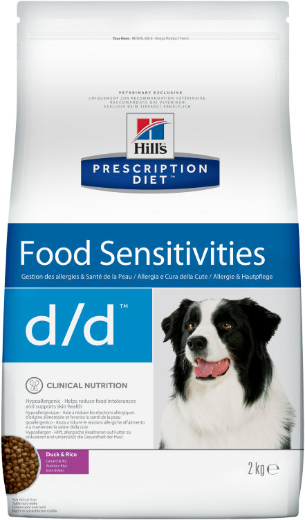 Hill's Prescription Diet d/d Food Sensitivities корм для собак диета для поддержания здоровья кожи и при пищевой аллергии утка и рис
