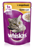 Whiskas влажный полнорационный сбалансированный корм в форме крема-супа с индейкой в сливочном соусе для взрослых кошек от 1 года 