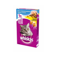 Whiskas сухой корм с курицей для стерилизованных кошек и котов старше 1 года 