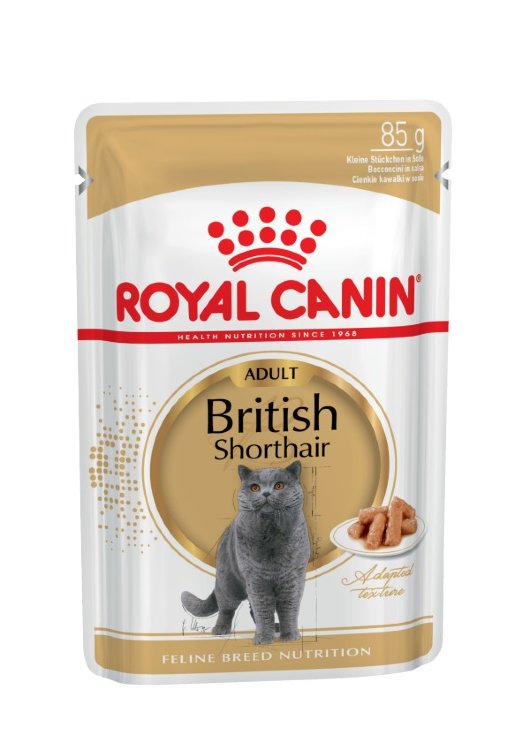 Royal Canin British Shorthair Adult влажный корм в паучах в соусе для британских короткошерстных кошек 