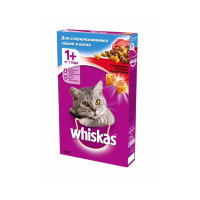 Whiskas сухой корм с говядиной для стерилизованных кошек и котов старше 1 года