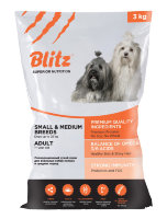 Сухой корм Blitz Adult Medium & Small Breed для взрослых собак мелких и средних пород с курицей