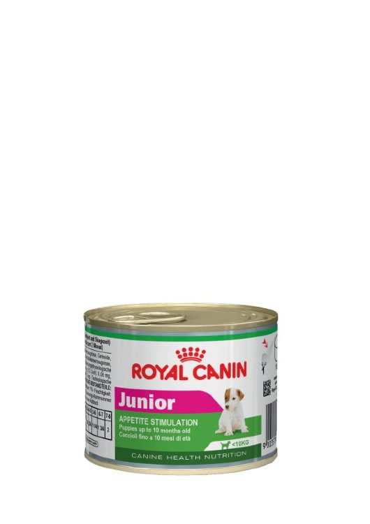 Royal Canin Junior Canine влажный корм в консервах с мясом для щенков мелких пород в возрасте от 2 до10 месяцев