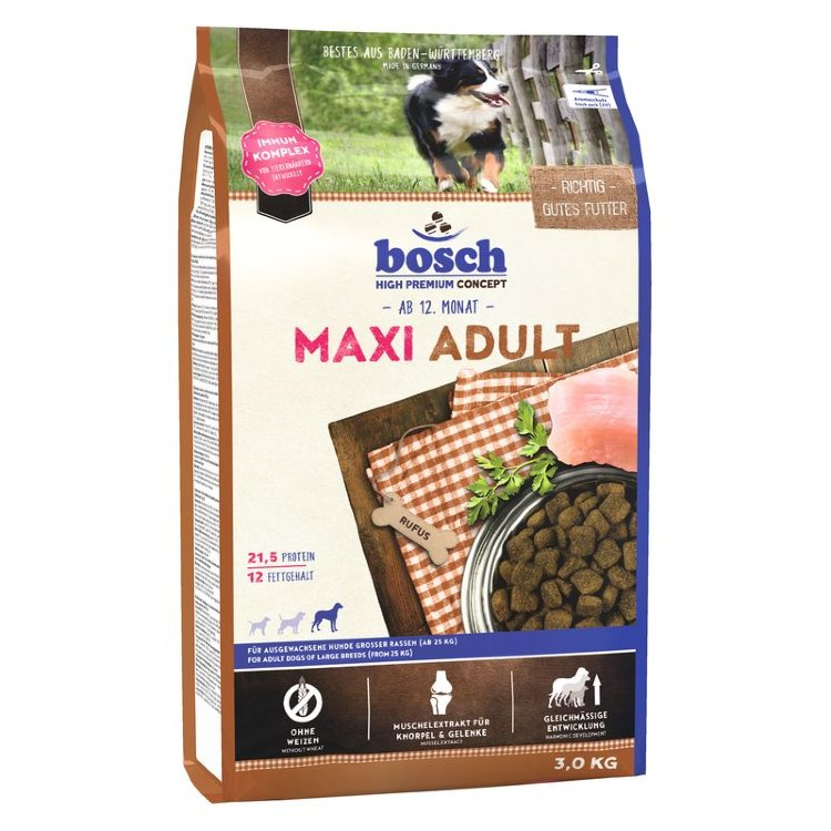 Bosch Adult Maxi сухой корм с мясом домашней птицы и морепродуктами для взрослых собак крупных пород