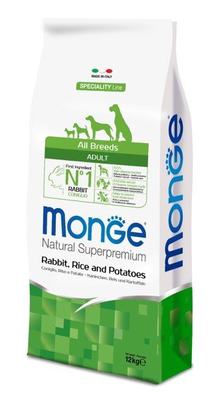 Сухой корм Monge Dog Speciality для собак всех пород кролик с рисом и картофелем