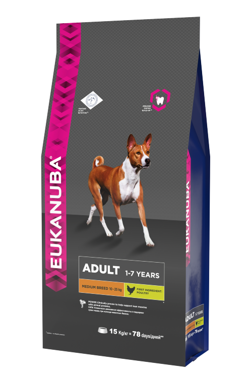 Eukanuba Adult Medium Breed для взрослых собак средних пород нормальной активности