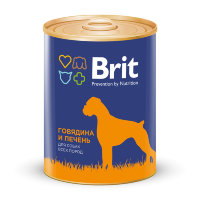 Консервы Brit Premium RED MEAT & LIVER для взрослых собак всех пород с говядиной и печенью