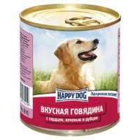 Happy Dog Вкусная Говядина для длительного кормления собак возрастом от 1 года, всех размеров и пород  с сердцем, печенью и рубцом