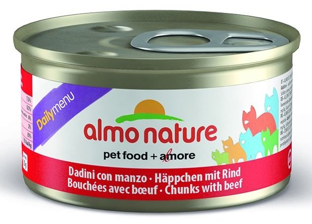 Almo Nature Daily Menu Cat Chunks with Beef повседневный сбалансированный консервированный корм с кусочками говядины для кошек всех возрастов
