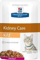 Hill's Prescription Diet k/d Kidney Care пауч для кошек диета для поддержания здоровья почек с говядиной