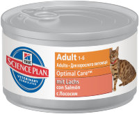 Hill's Science Plan Optimal Care консервы для кошек от 1 до 6 лет с лососем 