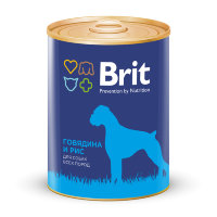 Консервы Brit Premium BEEF & RICE для взрослых собак всех пород склонных к полноте с говядиной и рисом