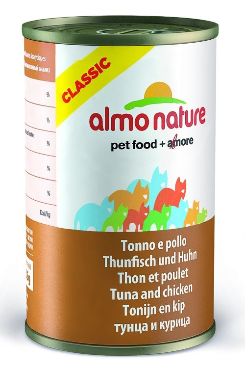 Almo Nature Classic Adult Cat Chicken&Tuna консервированный корм с курицей и тунцом в бульоне для взрослых кошек 