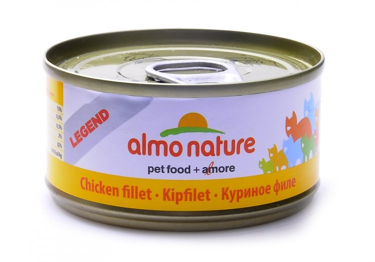 Almo Nature Legend Adult Cat Chicken Fillet консервированный корм с цельными кусочками куриного филе в бульоне для взрослых кошек