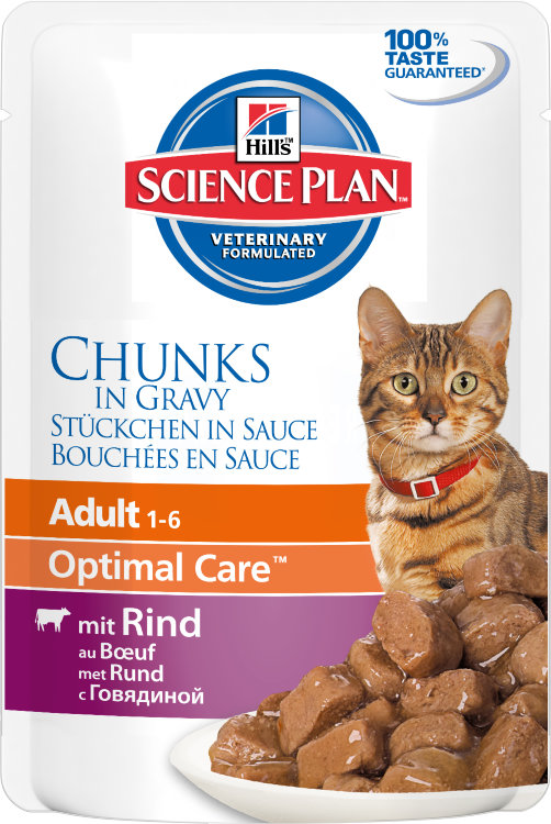 Hill's Science Plan Optimal Care пауч для кошек от 1 до 6 лет с говядиной
