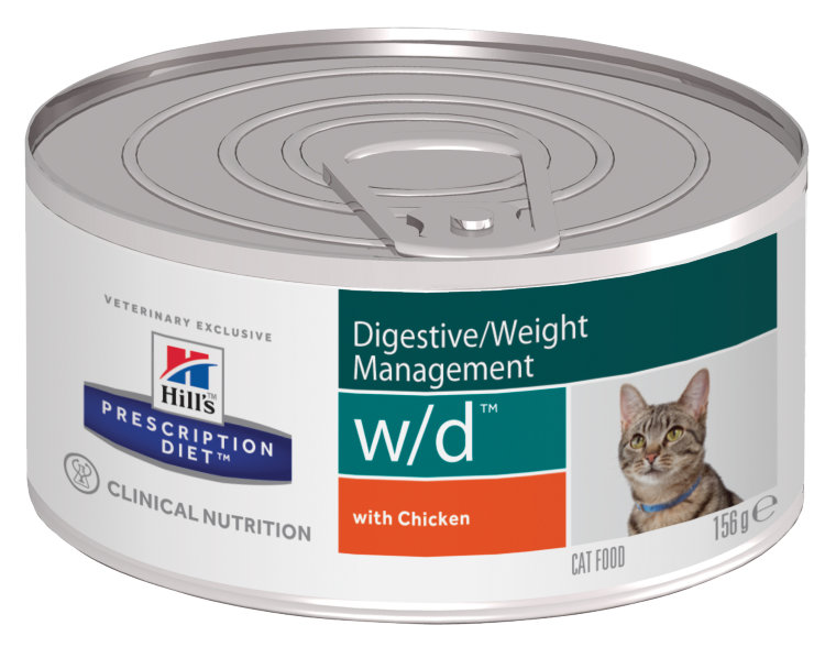Hill's Prescription Diet w/d Digestive/Weight Management консервы для кошек диета для оптимального веса при сахарном диабете 