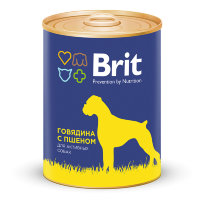 Консервы Brit Premium BEEF & MILLET для взрослых собак всех пород с говядиной и пшеном