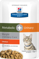 Hill's Prescription Diet Metabolic Urinary Weight Care пауч для кошек диета для поддержания веса и здоровья мочевыводящих путей курица
