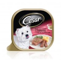 Cesar консервированный корм в форме бефстроганов из мясного ассорти для взрослых собак  