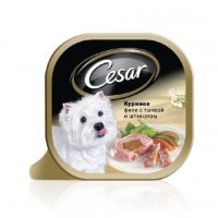 Cesar консервированный корм в форме куриного филе с тыквой и шпинатом для взрослых собак 