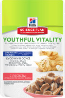 Hill's Science Plan Youthful Vitality аппетитные кусочки в соусе для кошек старше 7 лет с лососем